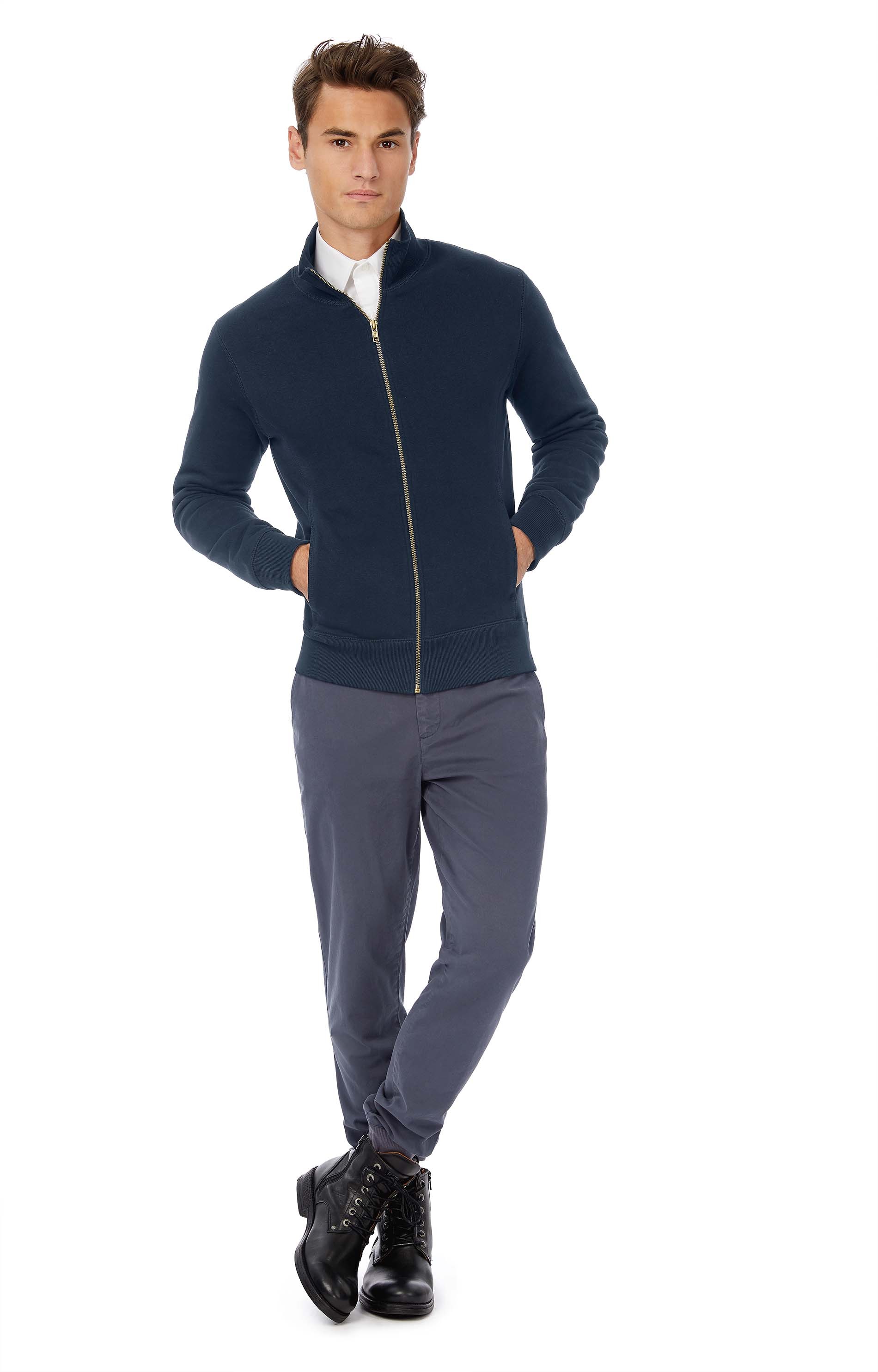 Combed Cotton Polyester High Collar Sweater - Great Witley