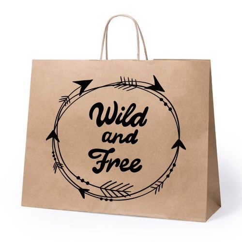 Bag with Reinforced Handle and Natural Paper Finish - Hurst