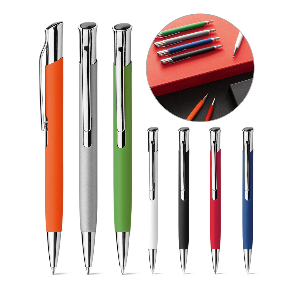 Aluminium Ballpoint Pen with Rubber Coating - Bransgore - Bridge of Allan