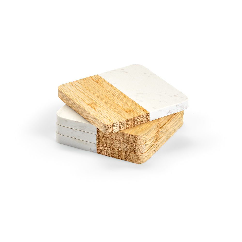 Bamboo Marble Elegance Coasters - Babington