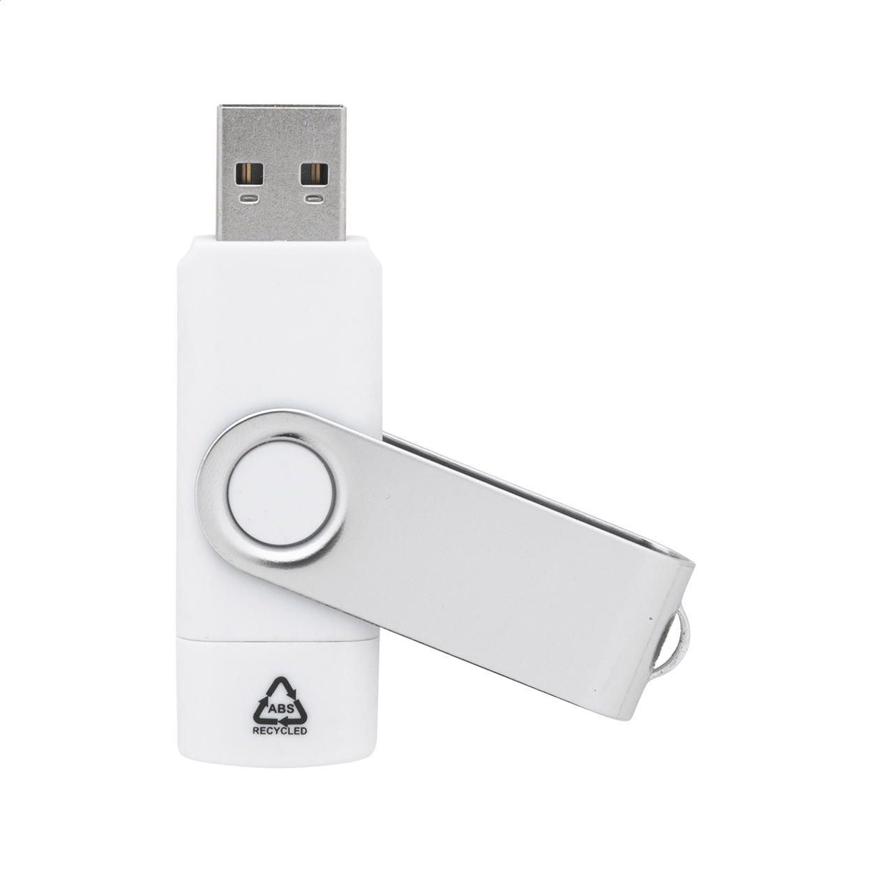TwistDrive Plus recycled ABS OTG USB flash drive with USB and USB-C