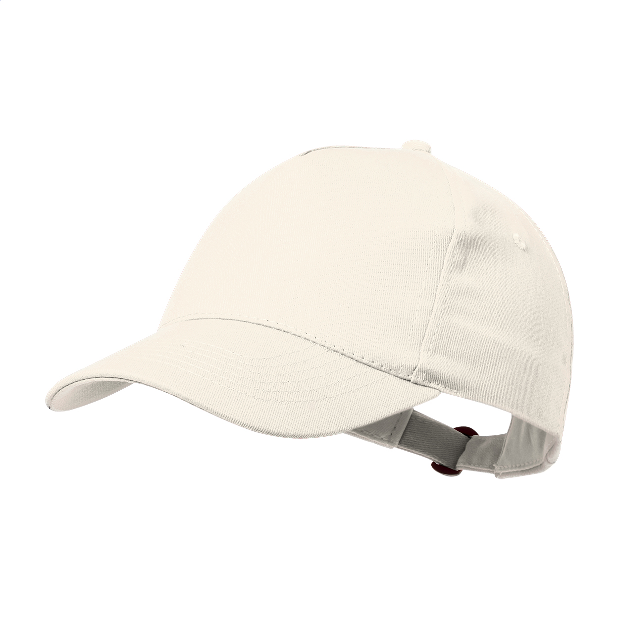 Rebicap 5-panel recycled cotton baseball cap with metal buckle and logo printed with logo
