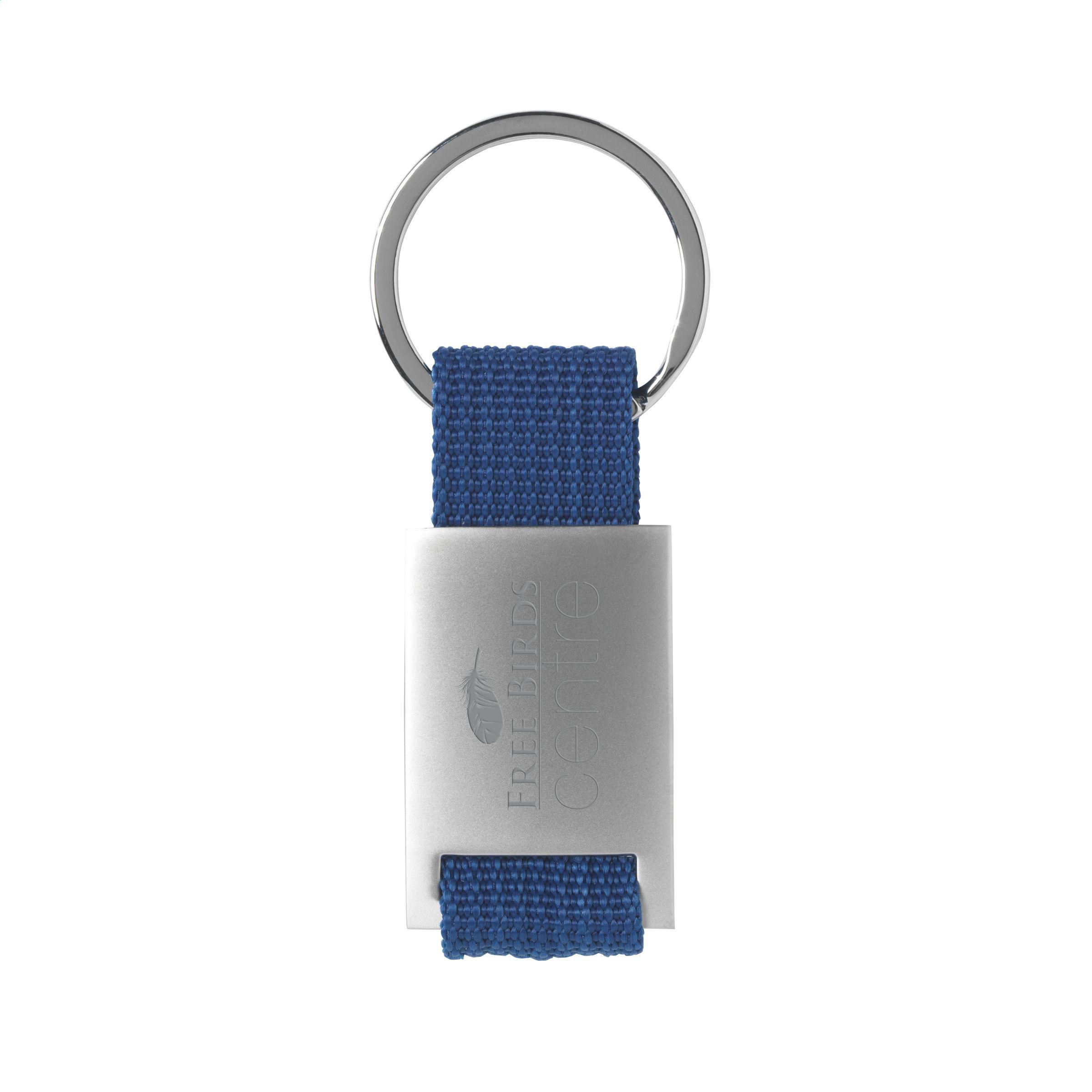 Elegant Steel-Nylon Key Ring - Corfe Castle printed with logo