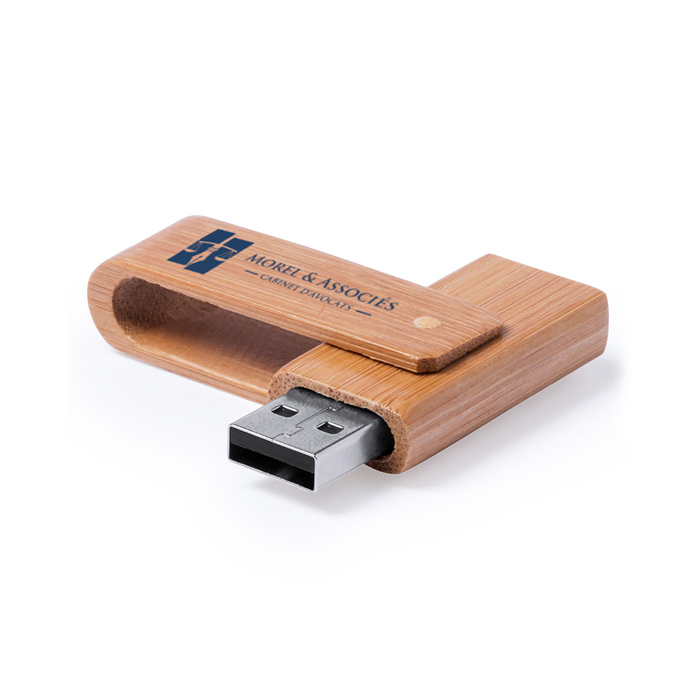 USB Stick bedrucken ökologisch aus Bambus 16 GB - Heidelbeere