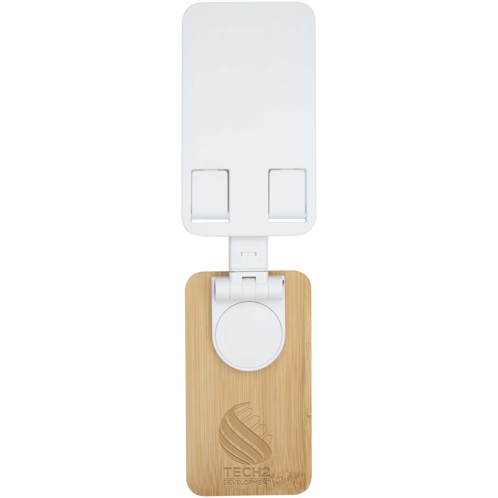 Alfirk foldable desk phone stand made of recycled plastic with bamboo details