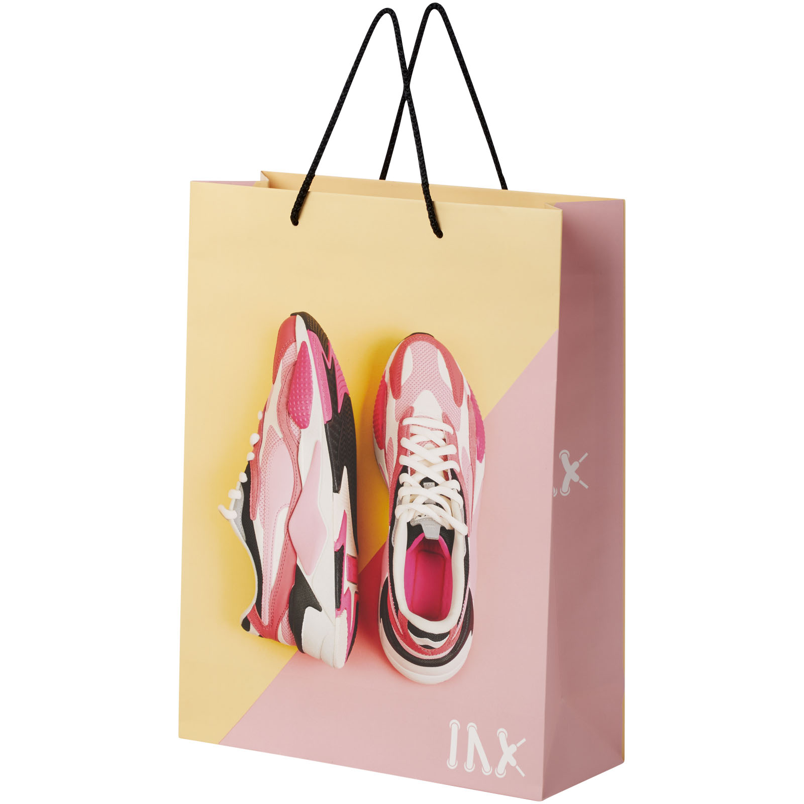 Extra Large Handmade Matte Paper Bag with Plastic Handles - Teignmouth
