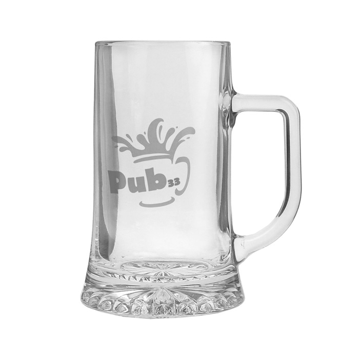 Extra Large Glass Beer Tankard - Oldbury