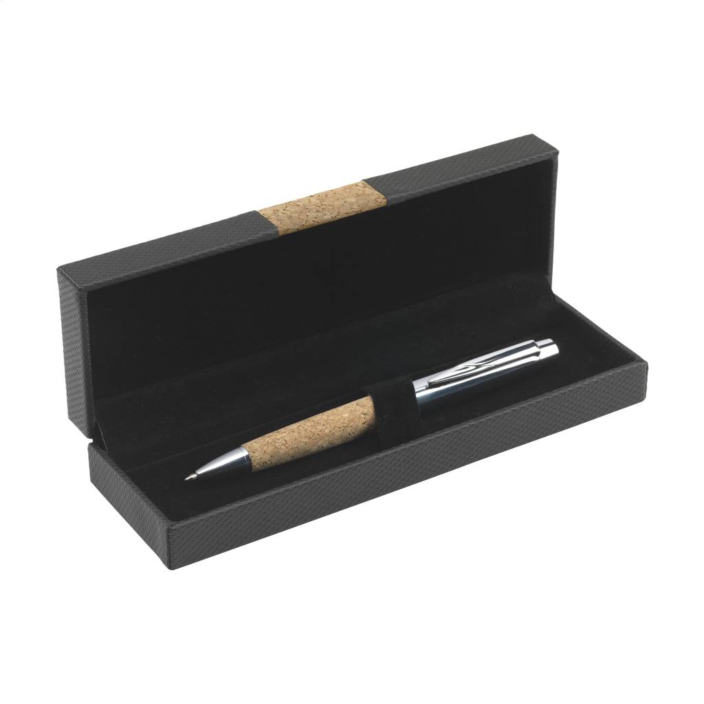 Luxurious Chrome Finish Cork Accent Ballpoint Pen Set - Sandwell