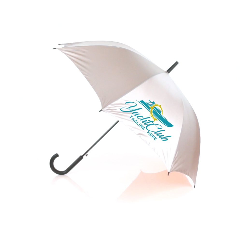 An umbrella with eight panels and a bright interior, colored silver - Newport