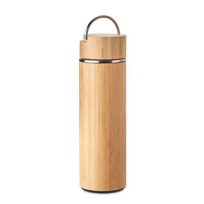 A stainless steel vacuum flask with a double-wall lined by bamboo - Taxal - Easingwold