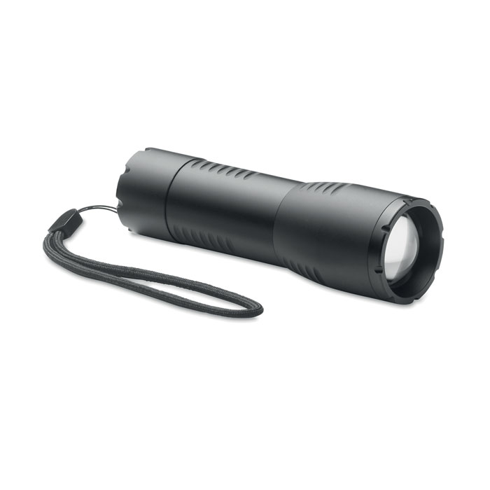 Aluminium Zoomable LED Flashlight Torch with Detachable Strap - Fulwood
