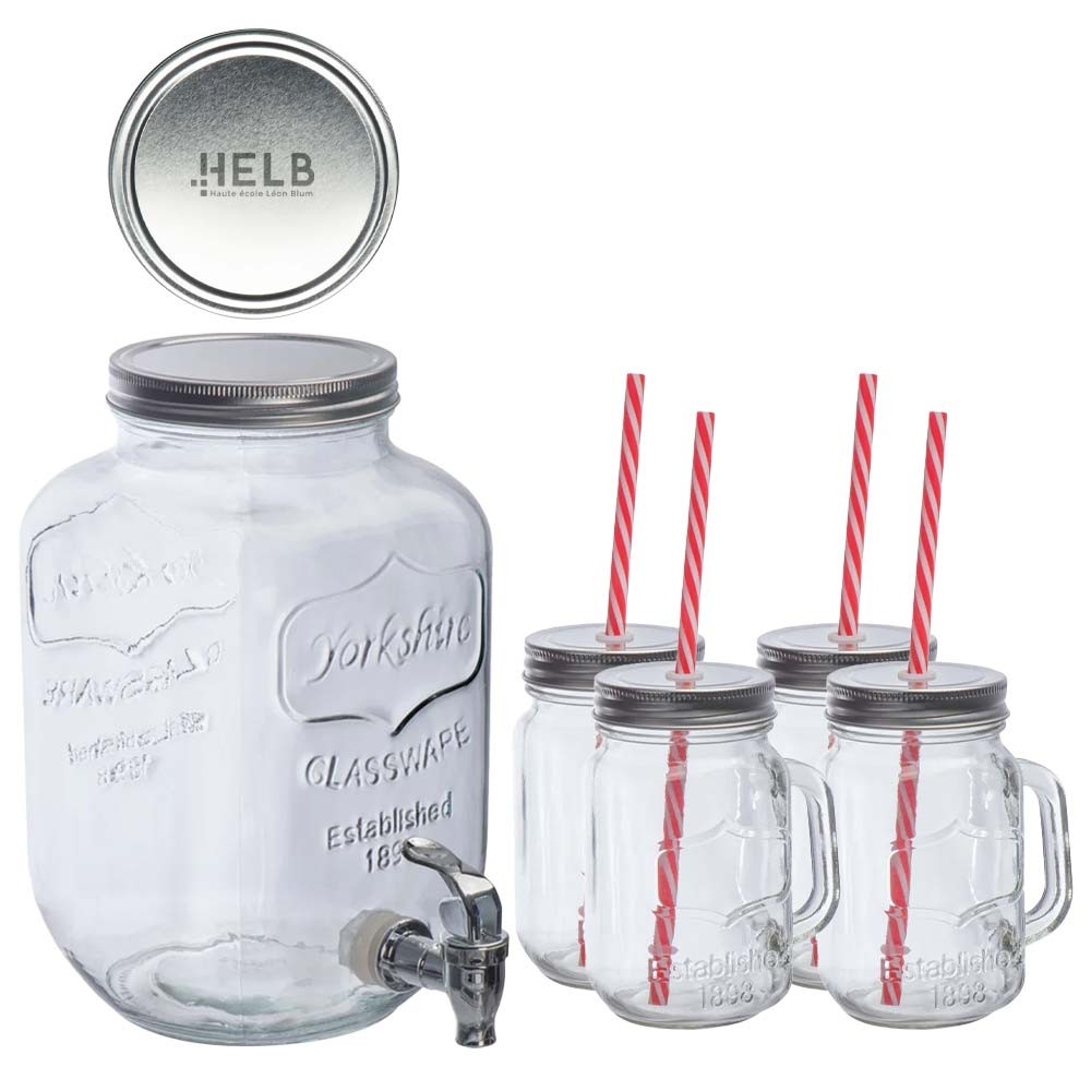 Saisonales Set aus Glasgetränkespendern