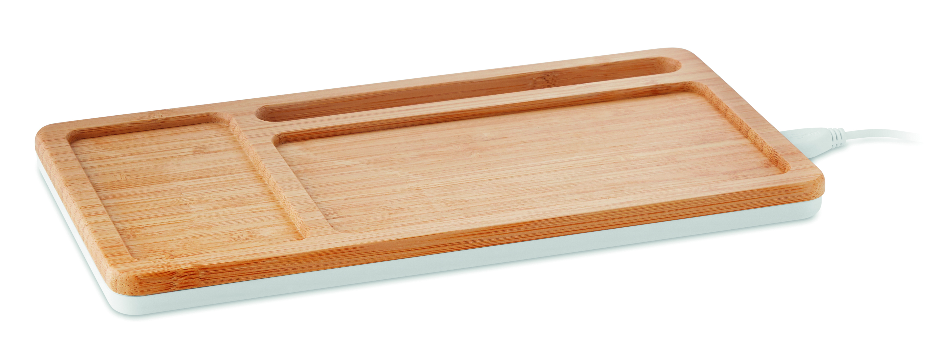 Wireless Charging Storage Box with USB Hub and Bamboo Lid - Alresford