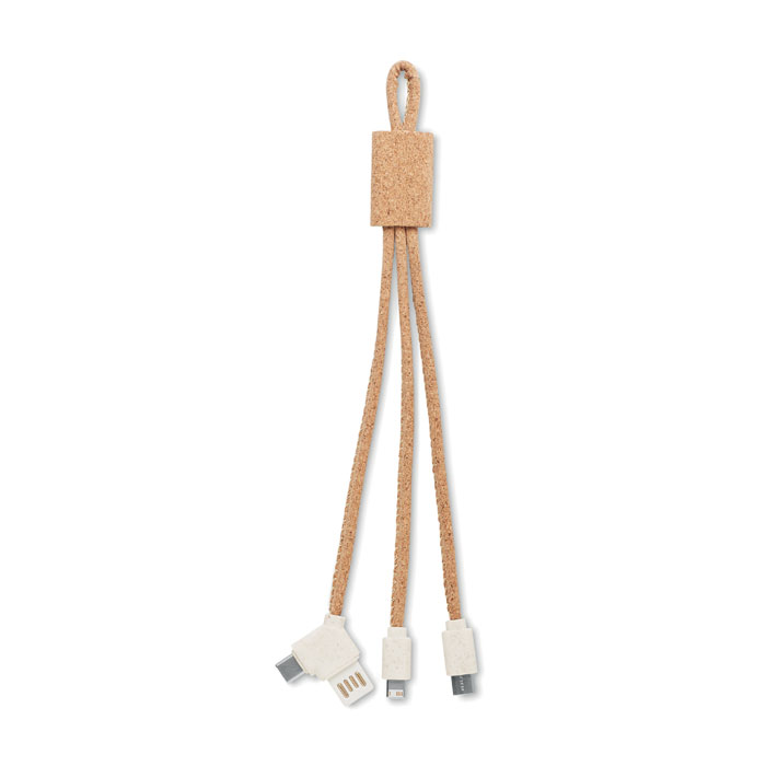 3-in-1 Charging Cable made of Cork - Lower Slaughter - West Lulworth