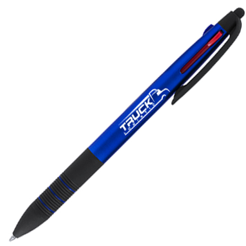A 3-in-1 retractable pen with a push button mechanism and a pointer feature - Itchen Stoke