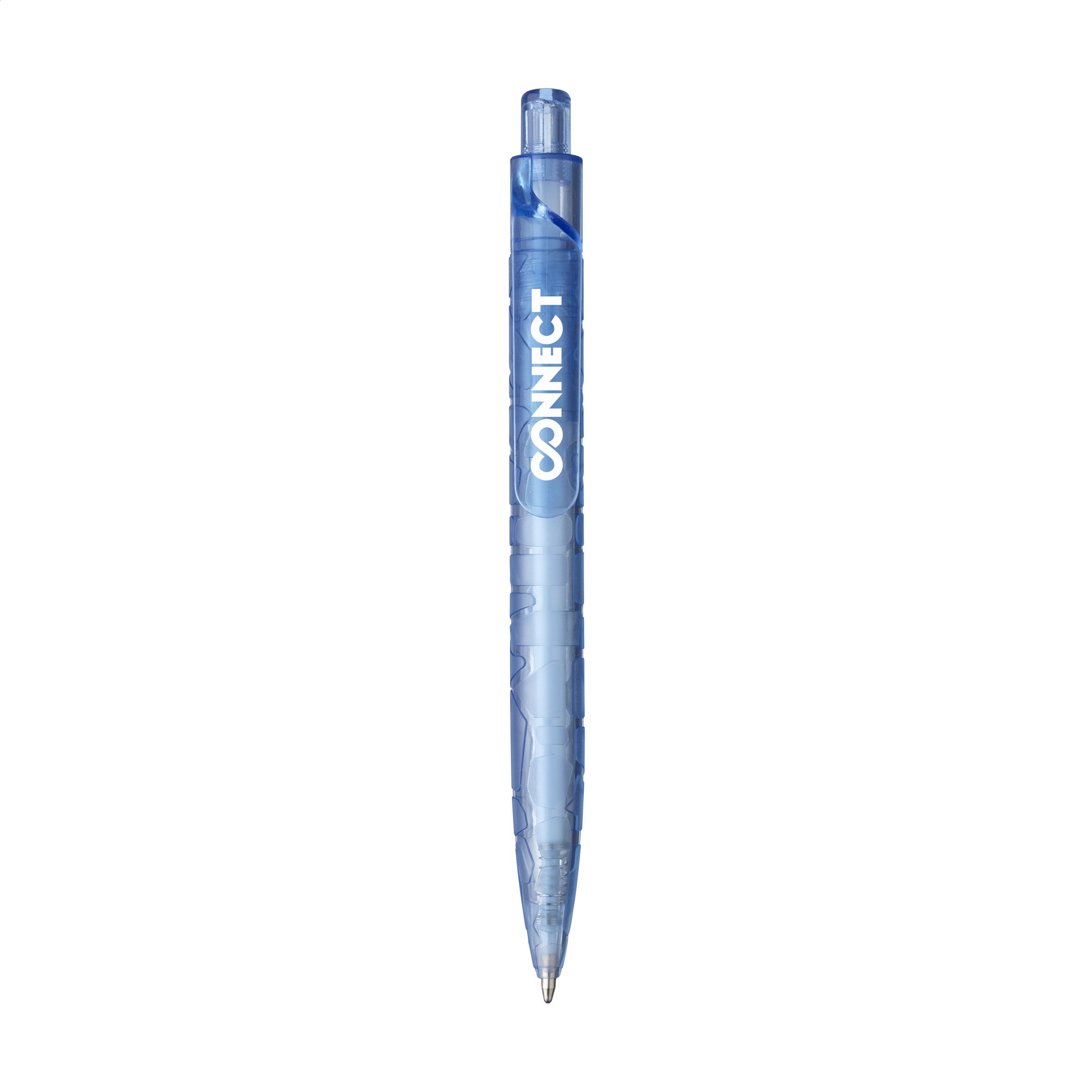 Blue Ink RPET Recycled Ballpoint Pen - Llanfairpwllgwyngyllgogerychwyrndrobwllllantysiliogogogoch