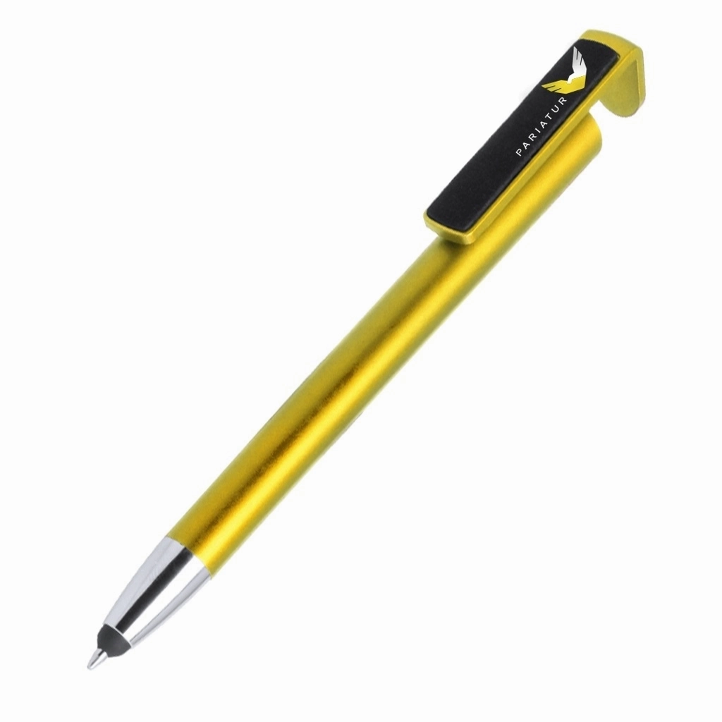 Kugelschreiber bedrucken mit Bildschirmreiniger, Smartphone Halter und Touchpen - Seka