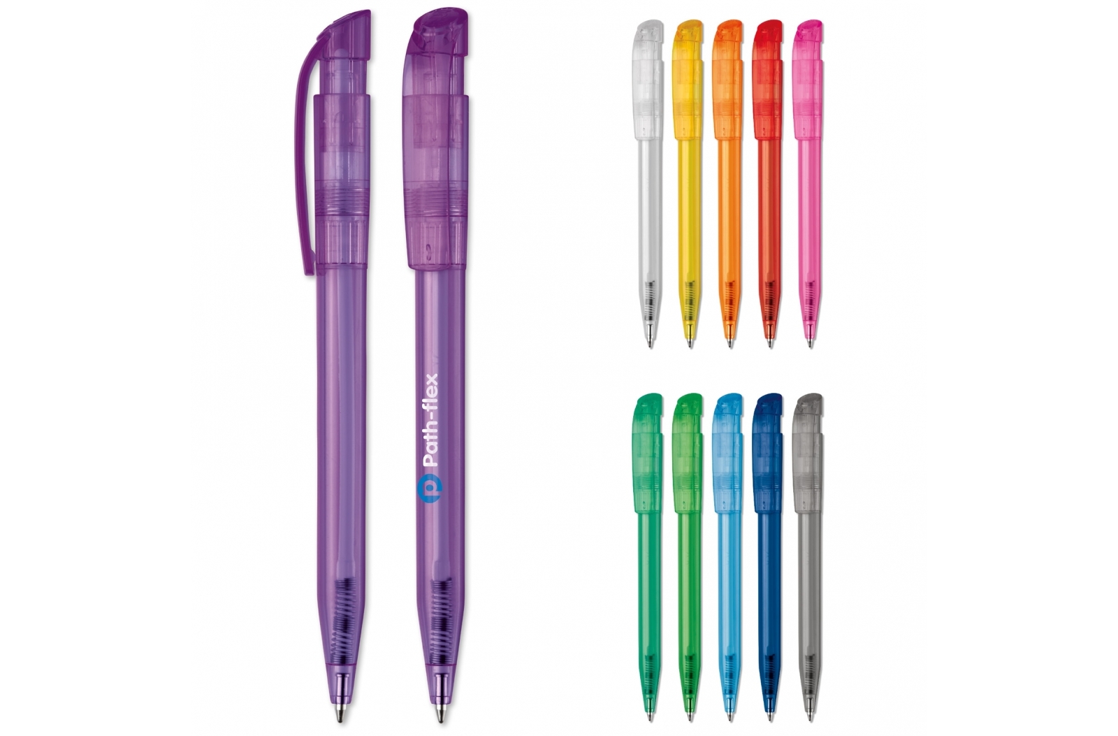 S45 Clear Ball Pen with Bow Clip - Barham Woods