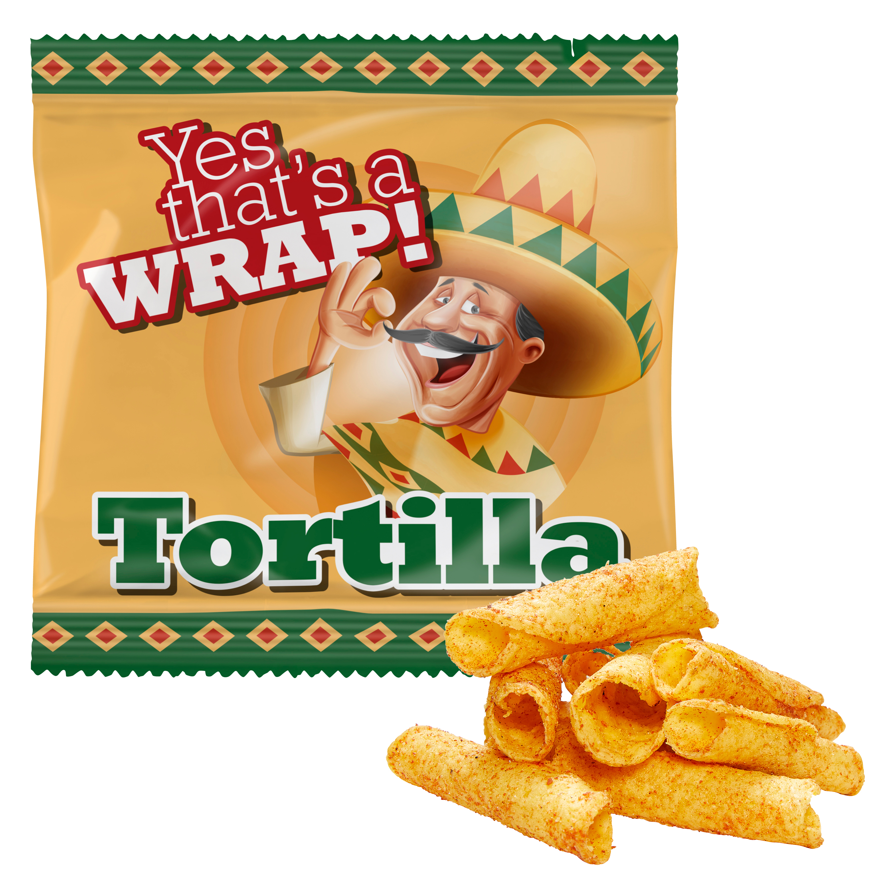Organic Spicy Corn Rolls - Yardley printed with logo