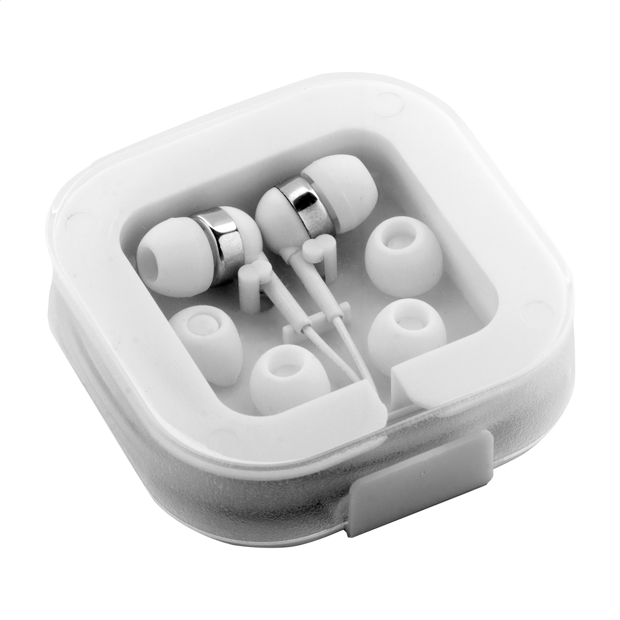 Cound USB-C in-ear earphones with logo and phone holder case printed with logo