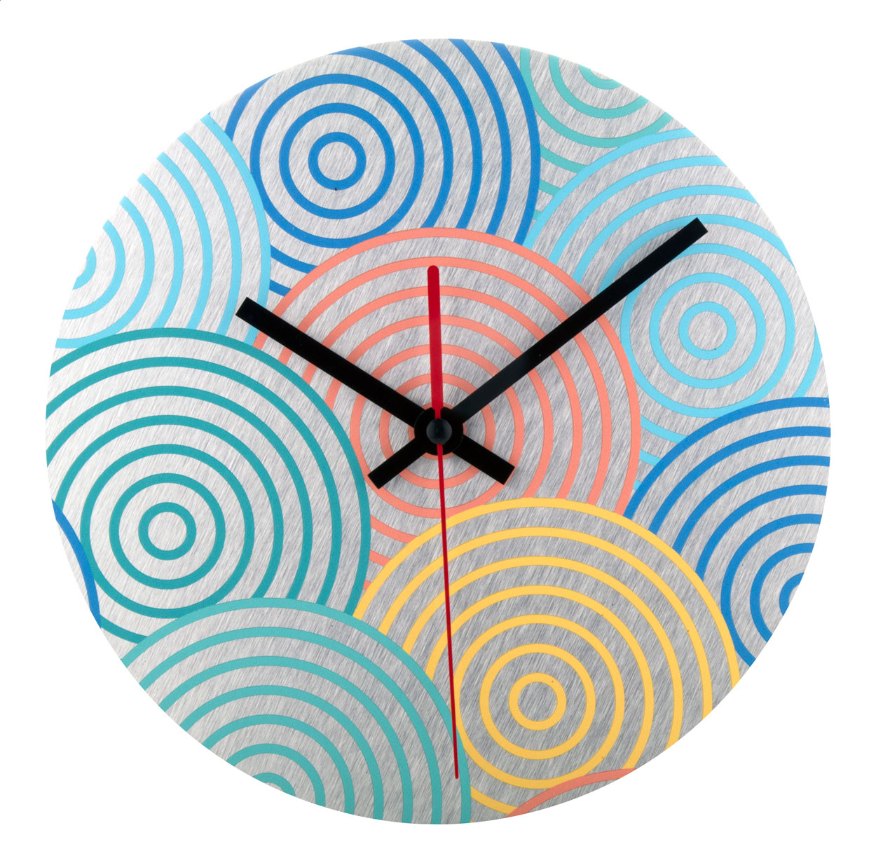 Elegant Brushed Aluminium Wall Clock - Keith