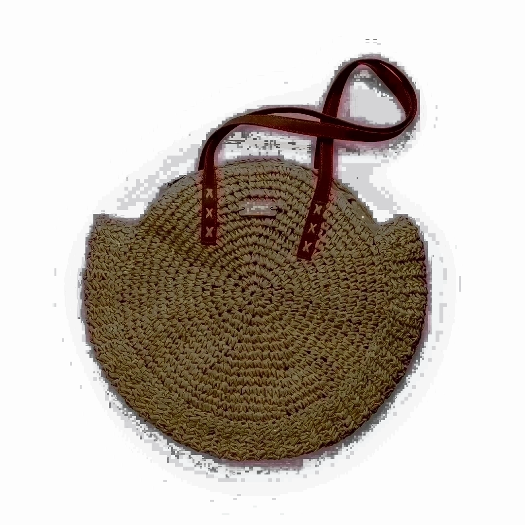 Synthetic Raffia Round Bag - Upton