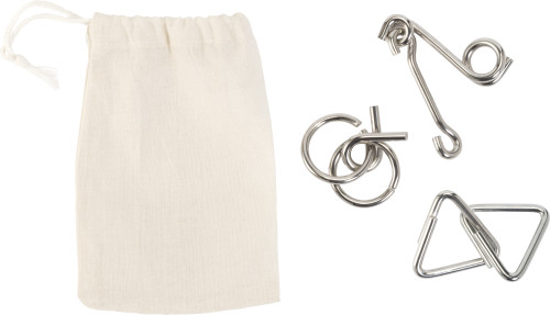 Steel Thinking Games Set with Cotton Drawstring Pouch - Haversham