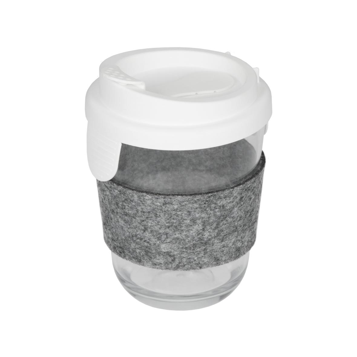 A coffee cup made of shatterproof Tritan material, complete with a lid and sleeve - Sevenoaks