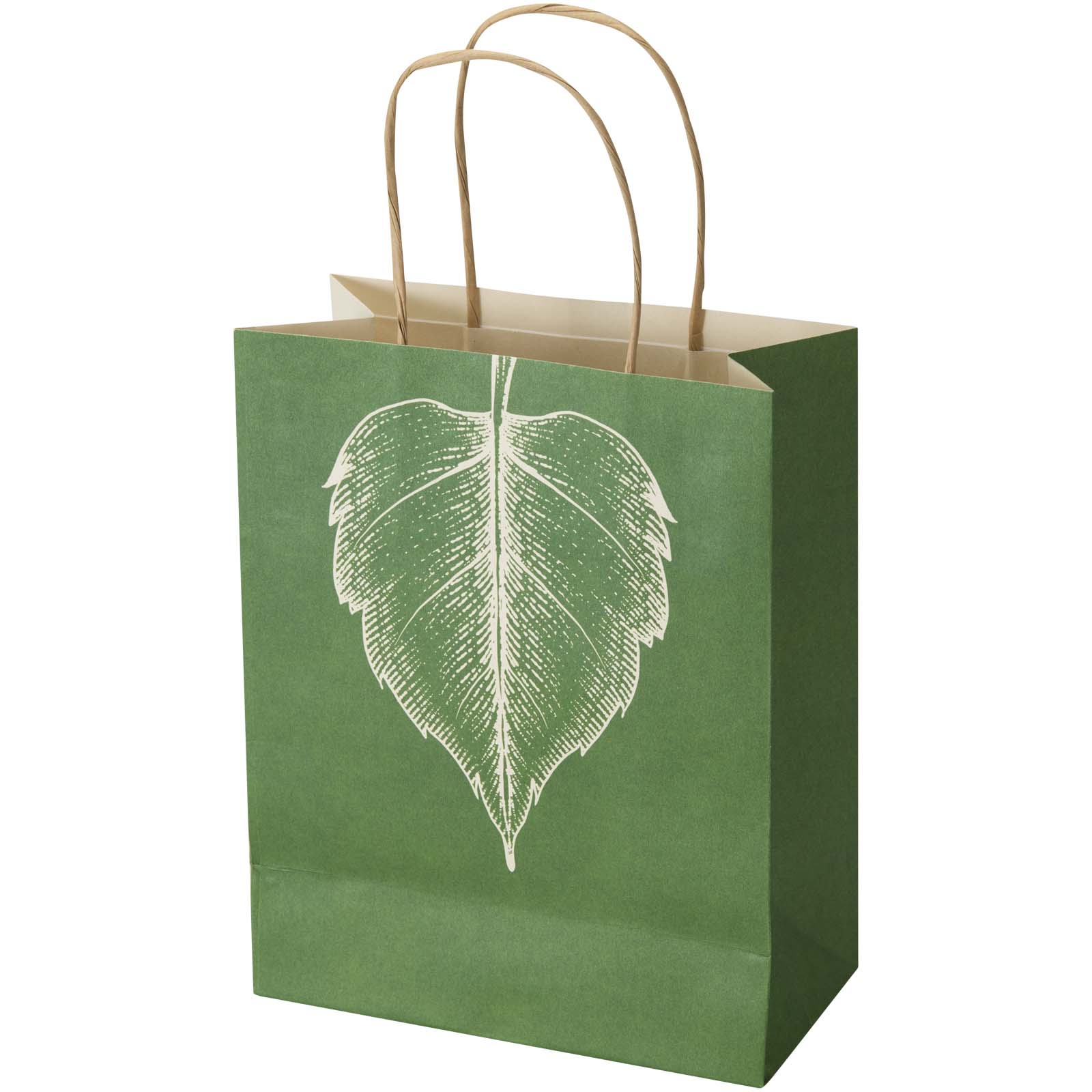 Bolsa de papel de residuos agrícolas 150 g/m² con logo, 18 x 9 x 23 cm