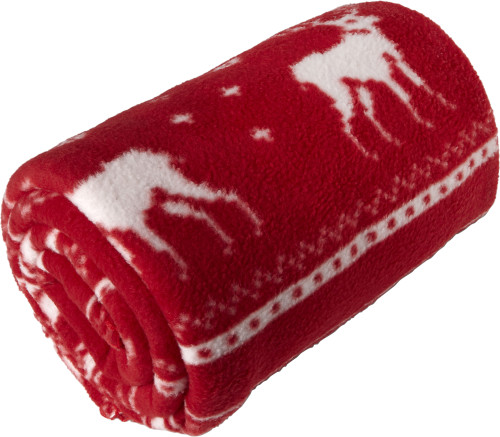 A polar fleece blanket with a Christmas pattern - Chedworth