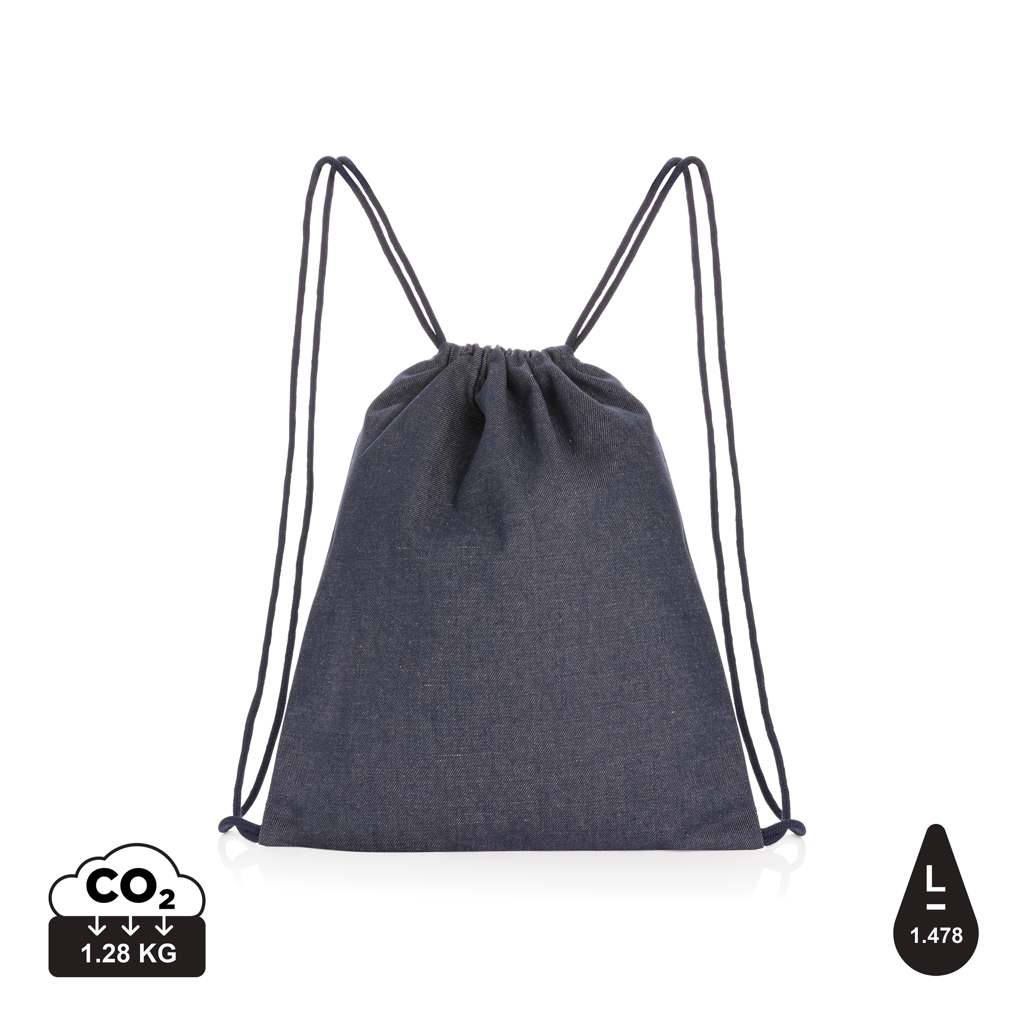 Sustainable Denim Drawstring Backpack - Broughton - Chettle