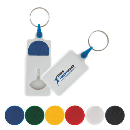 Plastic Shopping Cart Coin Keychain - Llanrwst