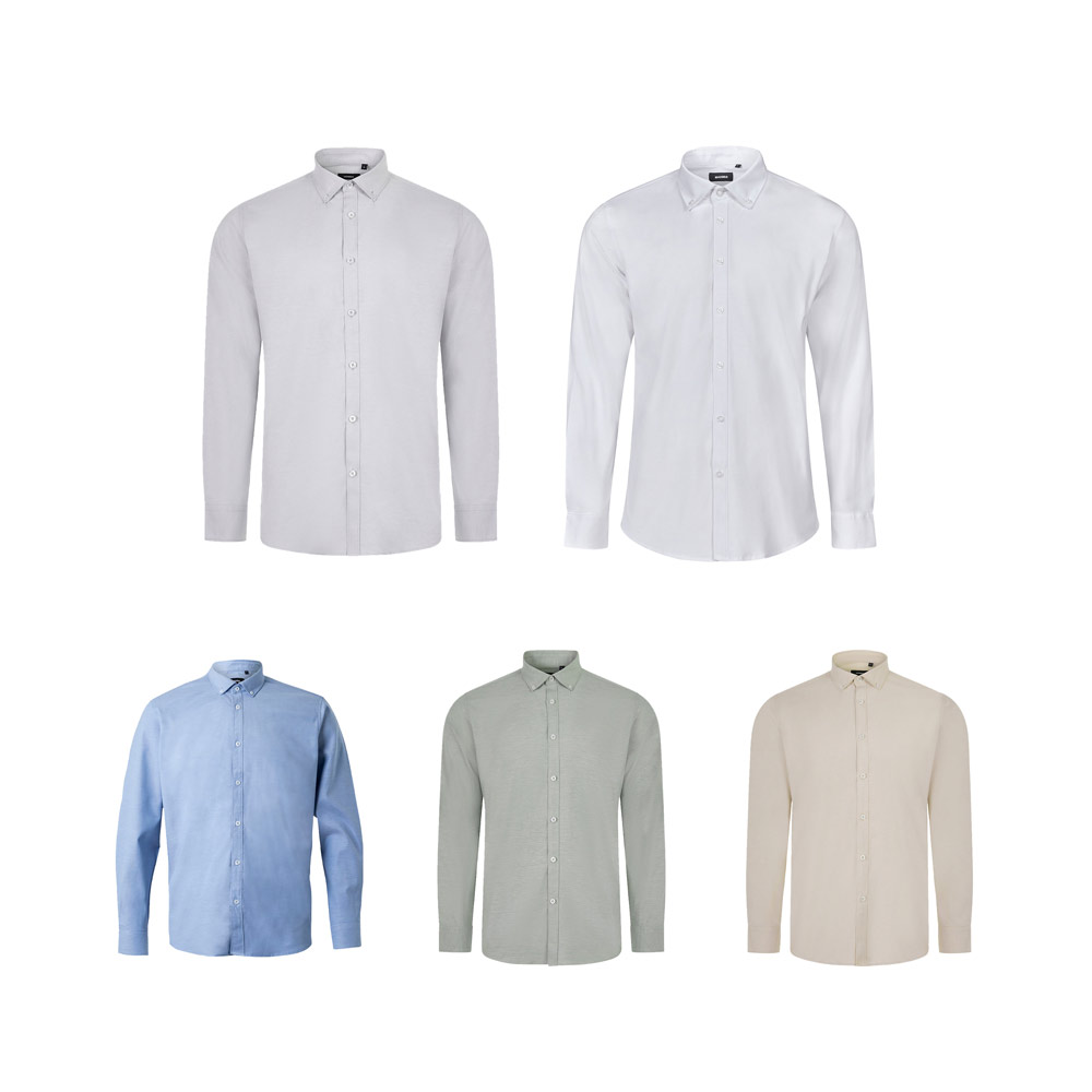 VL PRITHVI MAN. Men's Oxford shirt (180 g/m²) made of cotton (50%), polyester (45%), and elastane (5%)