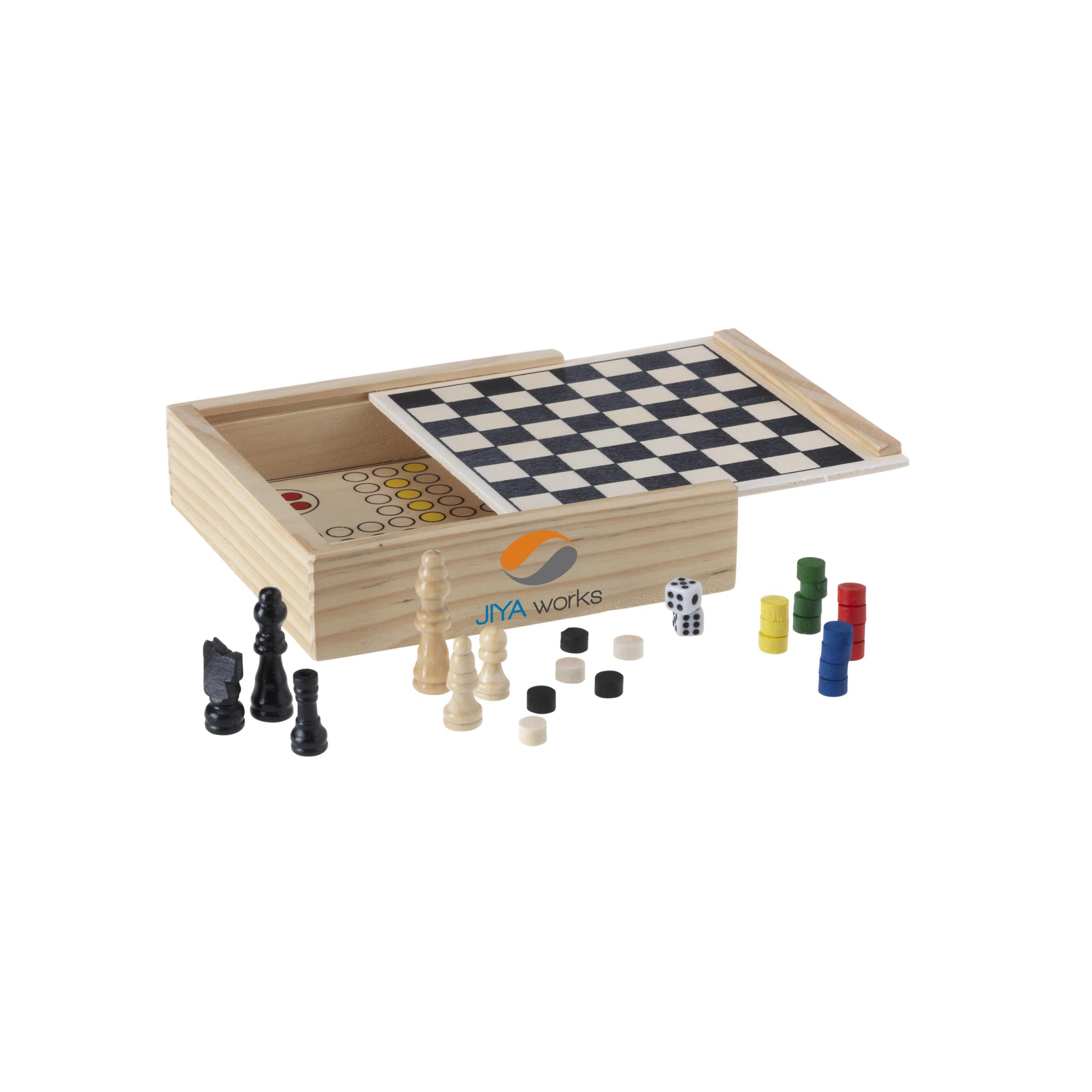 5-in-1 Classic Wooden Board Game Set - Fraserburgh