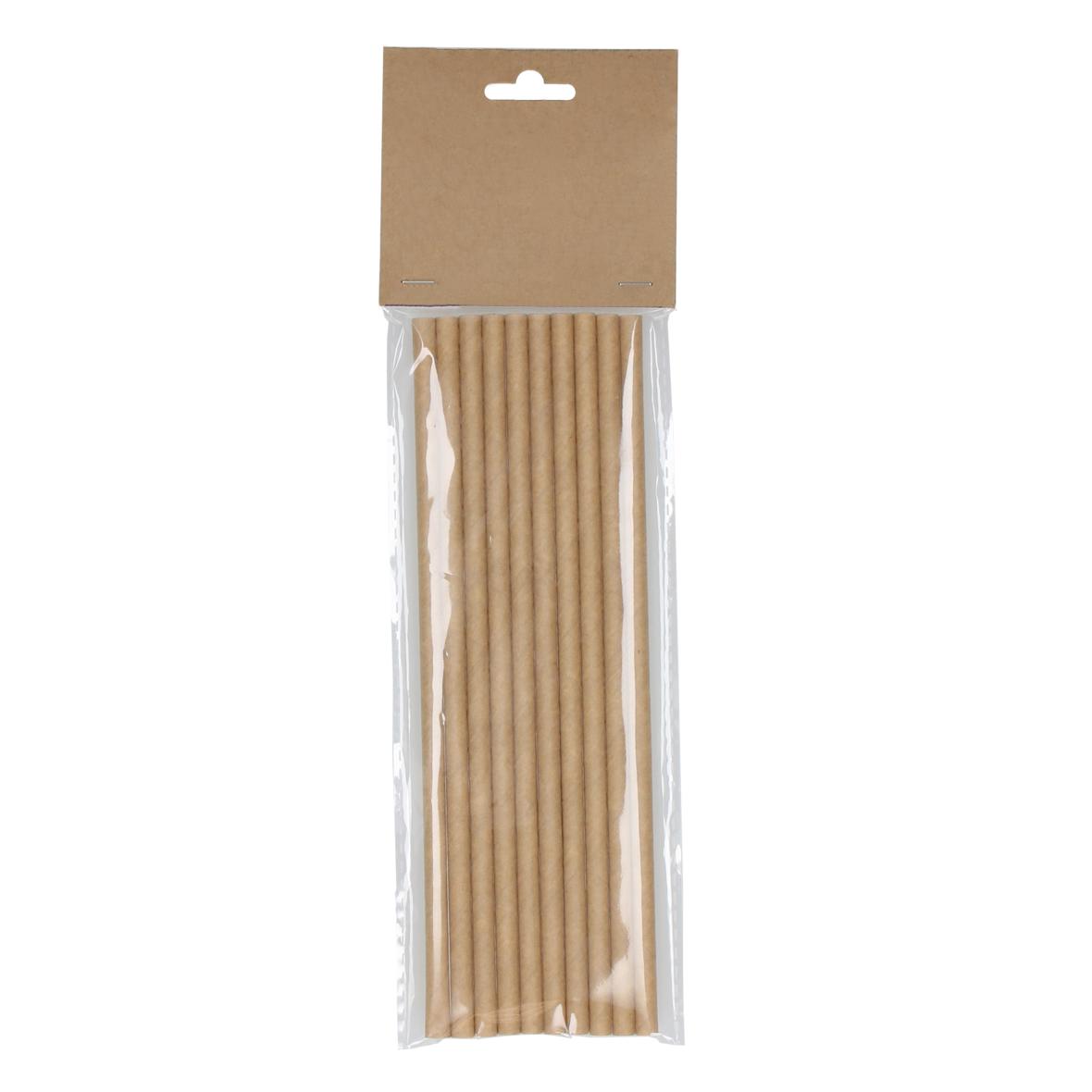Long Hanborough Natural Kraft Paper Straws (Pack of 10) - Tarleton