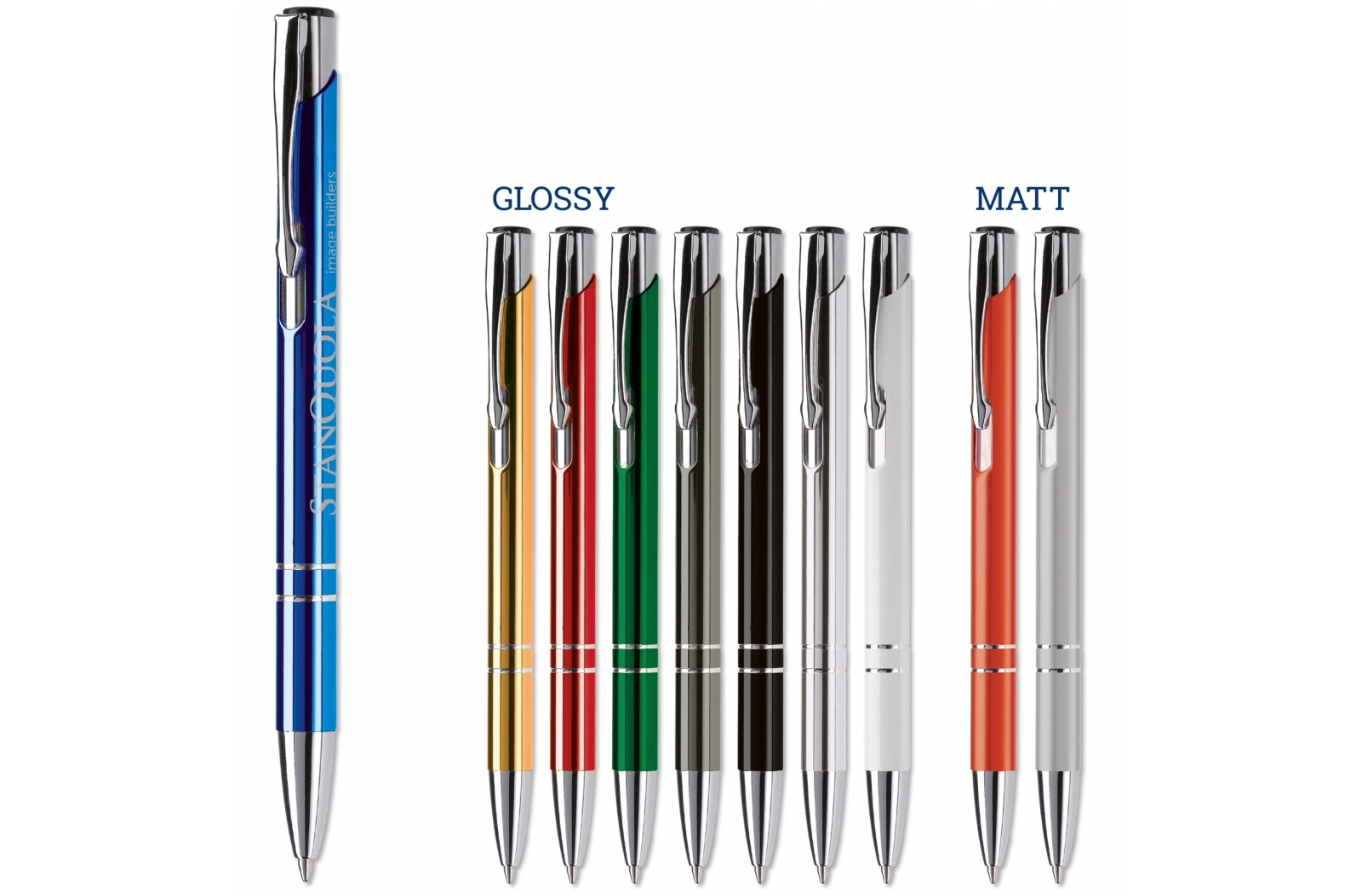 Elegant Aluminum Pen with Two Rings - Charmouth