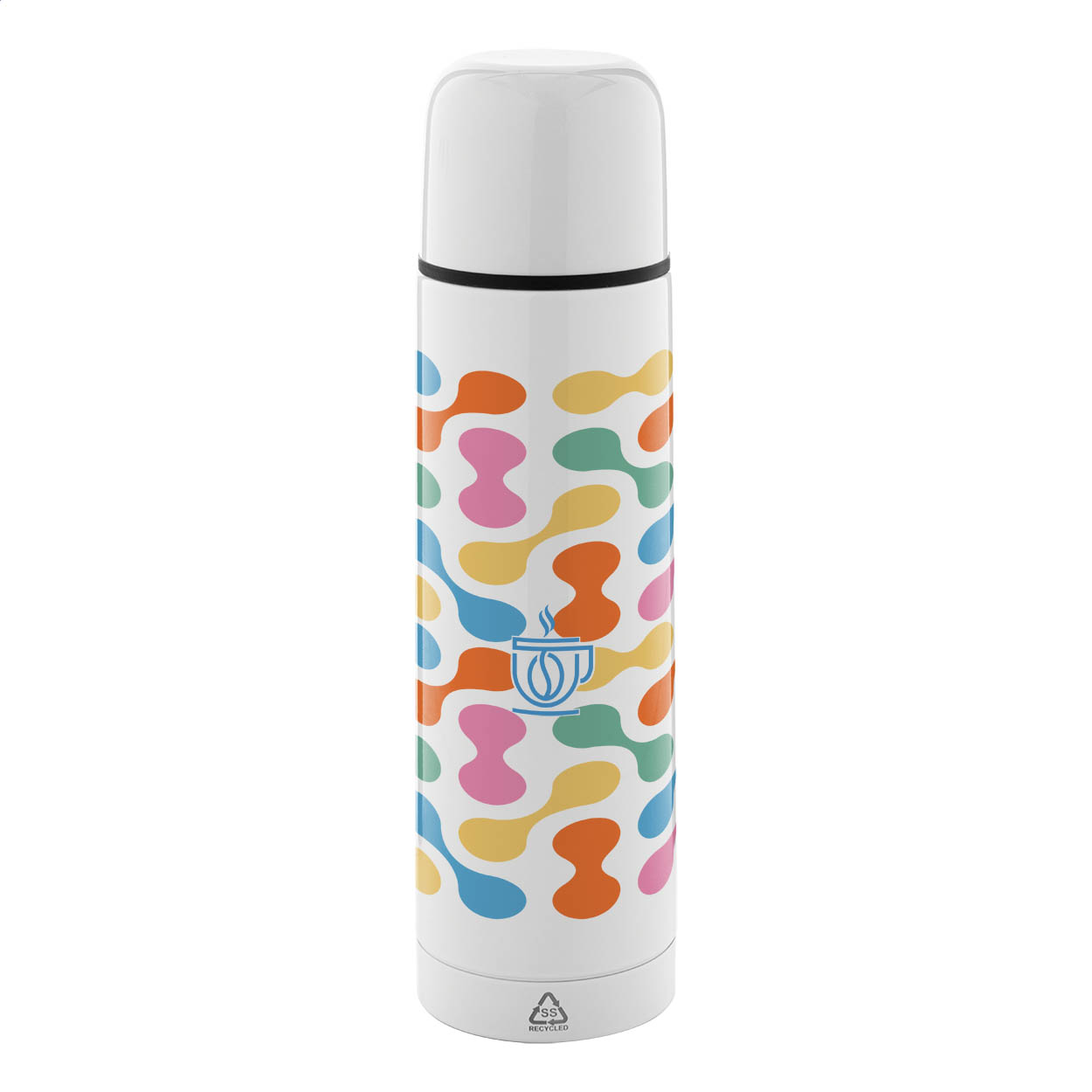 Rebusta Subo recycled steel sublimation vacuum flask, 500 ml, with logo