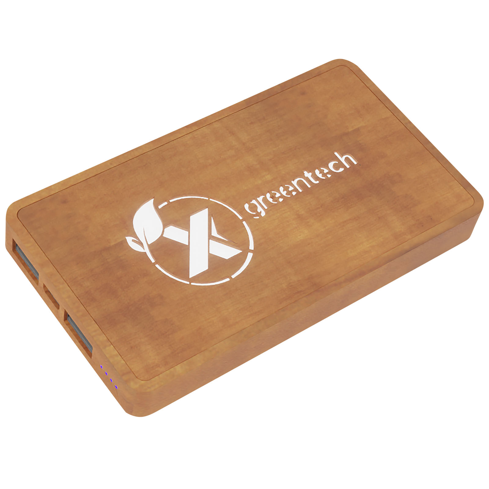Power bank de madera de arce ecológico con carga inalámbrica - Attenborough