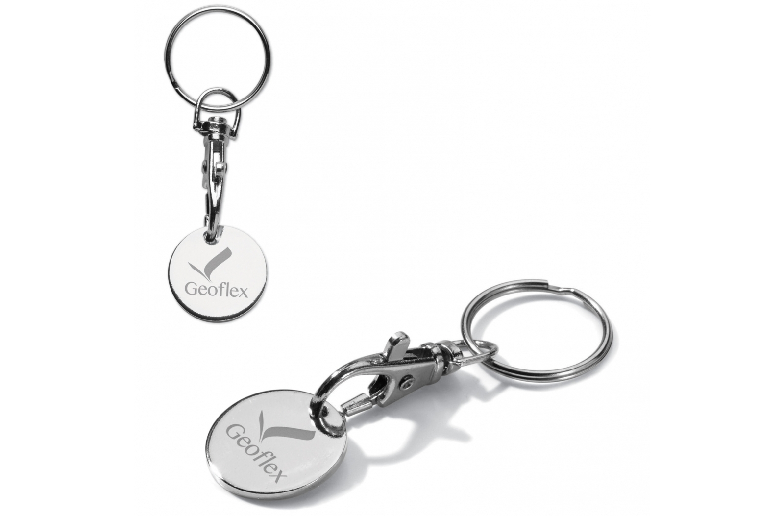 Metal Shopping Cart Token Keychain with Carabiner - Dedham
