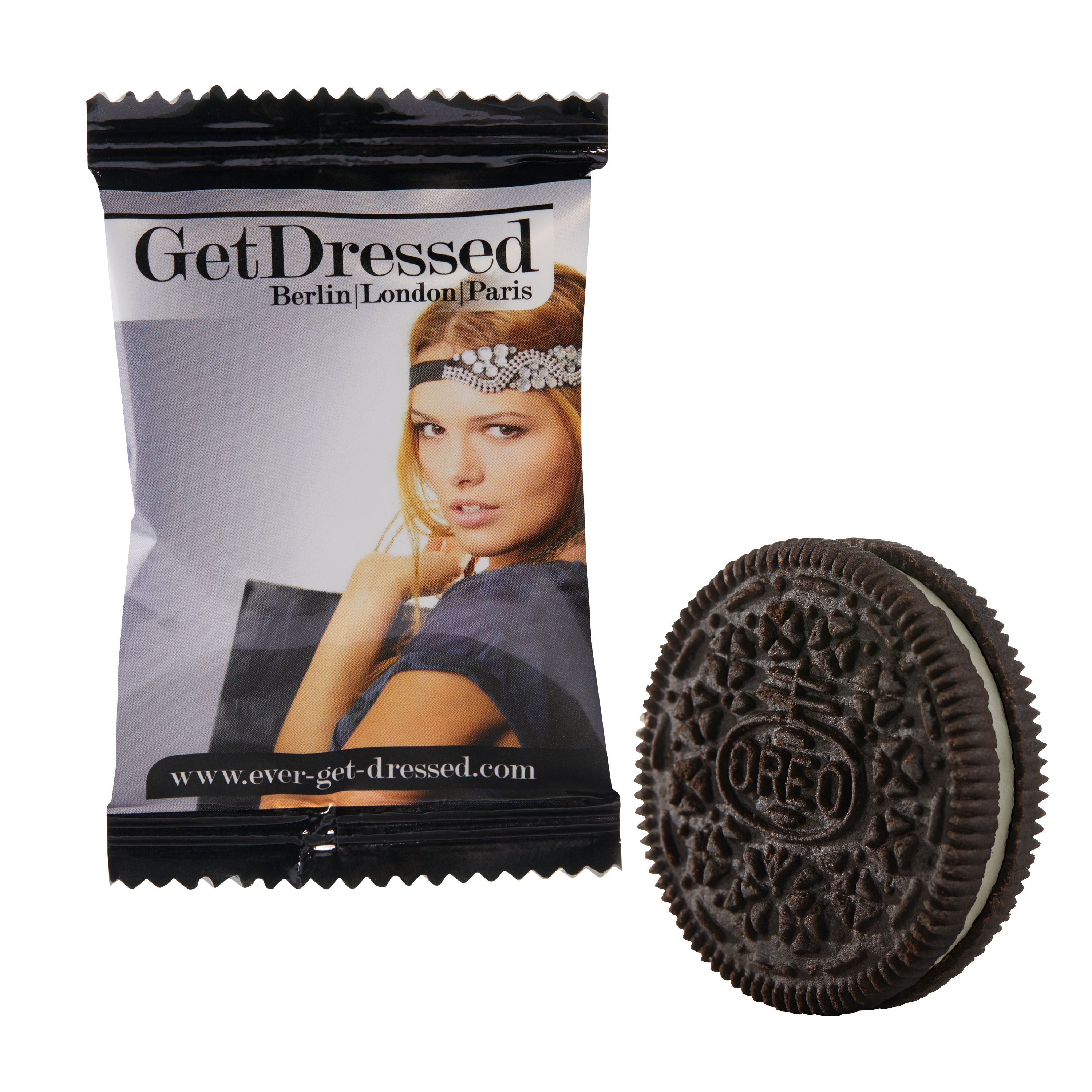 Chocolaty Crunch Cookies with Creamy Vanilla Center - Dovecot printed with logo