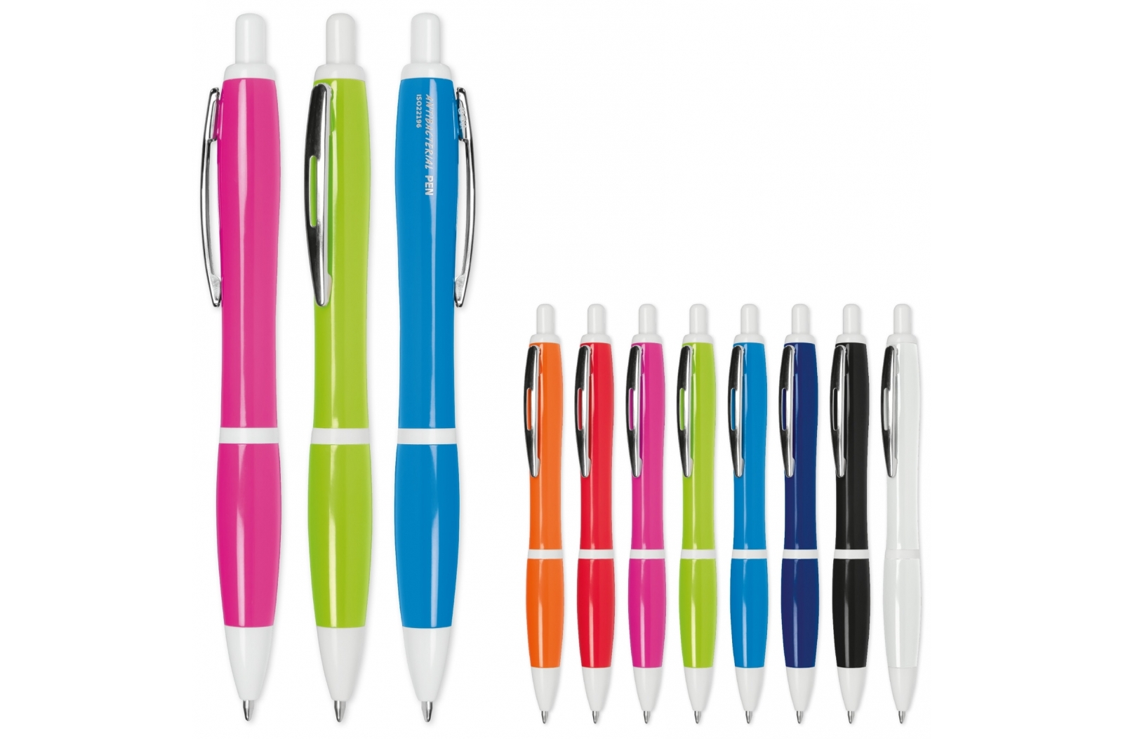 An anti-bacterial pen made of ABS material, with a metal clip - Marshfield