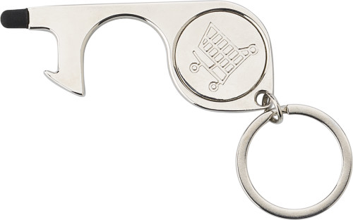 Metal Capacitive Screen Door Opener with Key Ring and Trolley Coin - Zouch