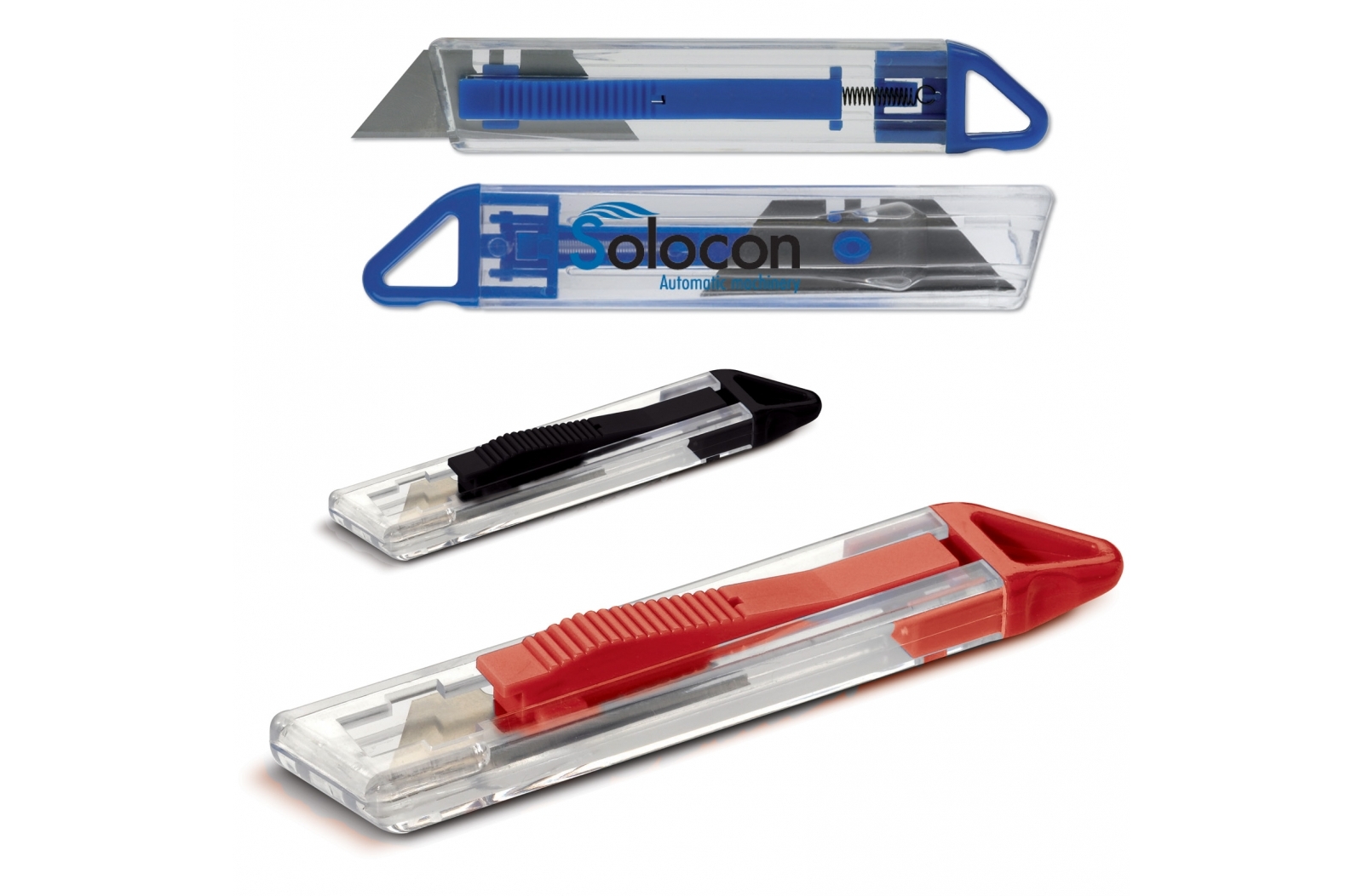 This is a keyring hobby knife with a transparent handle. - Queenborough