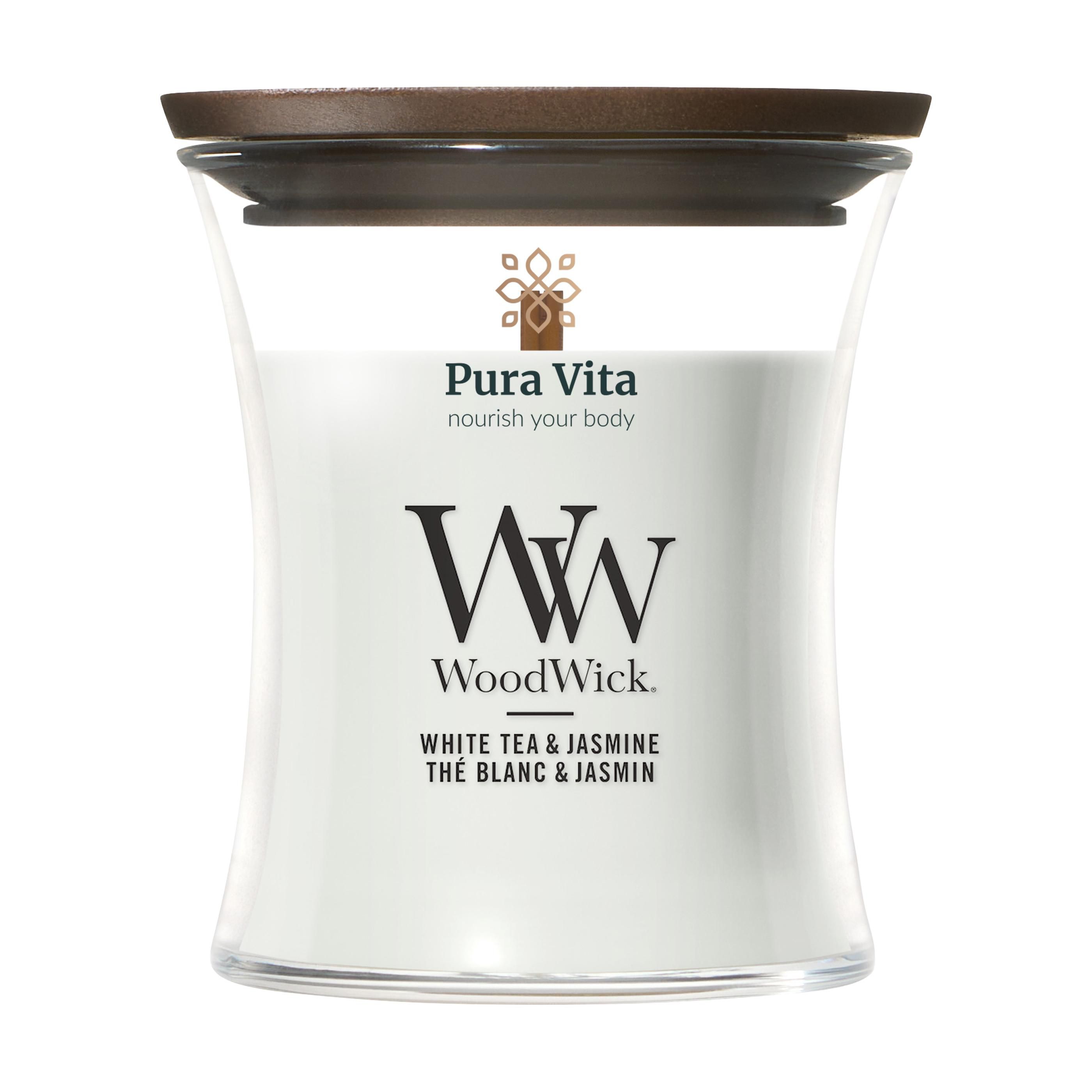 WoodWick White Tea & Jasmine Mini Candle scented candle