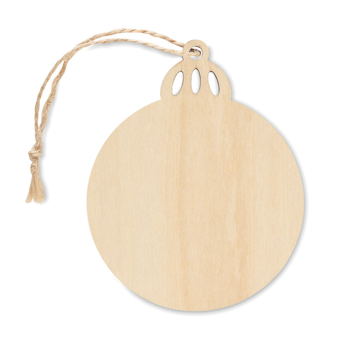 A Christmas ornament in the shape of a bauble, made of plywood, and comes with a jute rope for hanging. It is designed for sublimation. - Gretna Green