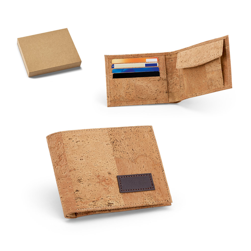 Cork Wallet with Coin Pocket and Credit Card Slots - London - Little Chart