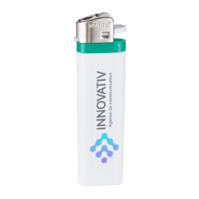 White Disposable Lighter with Coloured Border - Eythorne