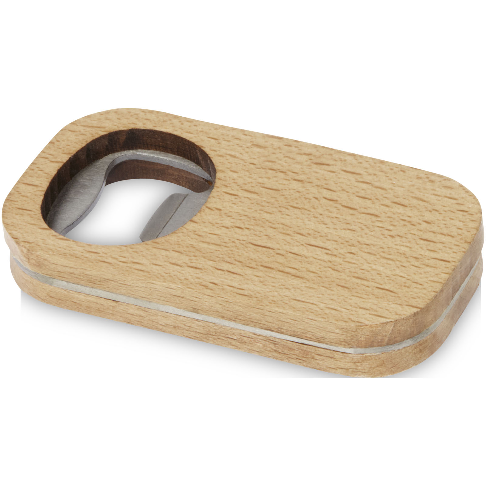 Bottle opener with a wooden surface made of stainless steel - Barkby