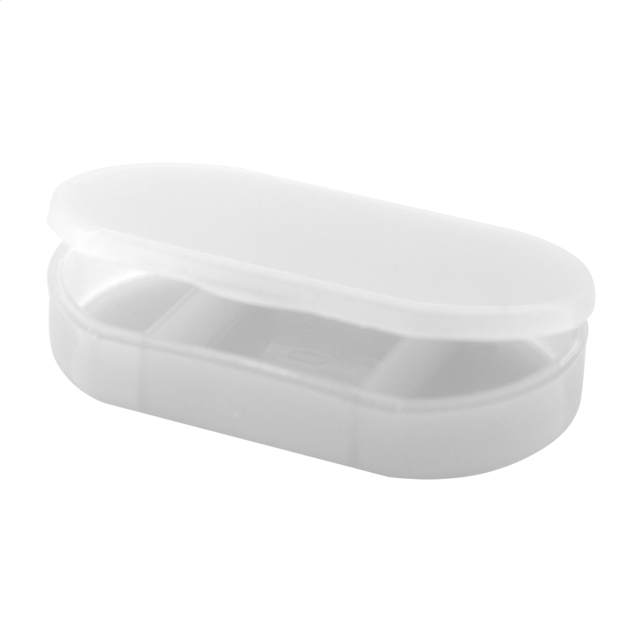 Tripill plastic pillbox with 3 compartments, personalised with logo