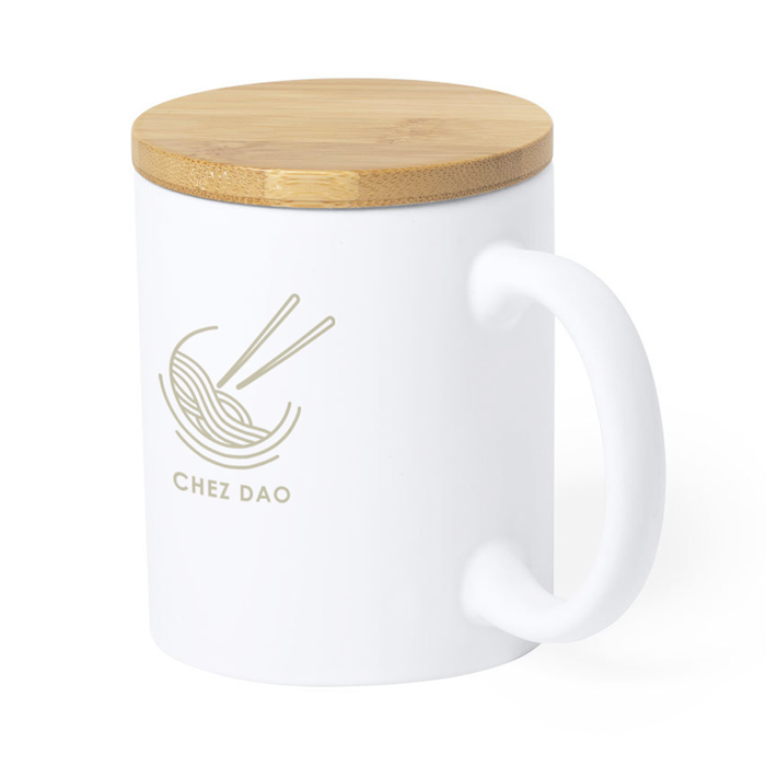 Eco-friendly Ceramic Mug with Bamboo Lid 370ml - Oakthorpe